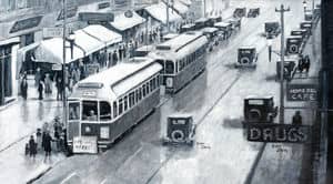 Oil painting by Ellen Lorne — Calgary 8th Avenue