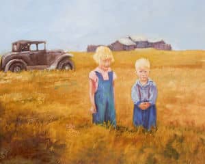 Oil painting by Ellen Lorne — Me and My Brother