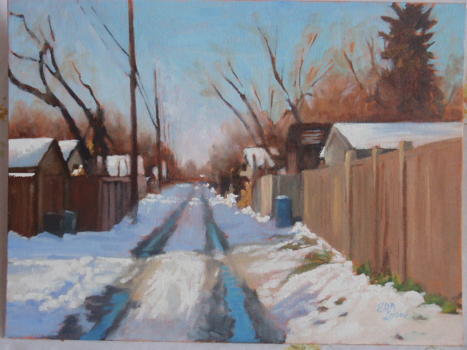 Oil painting by Ellen Lorne — Inglewood Alley